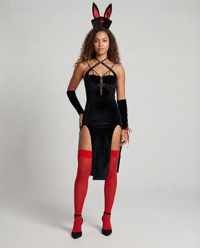 Damen Verspielt sexy Kleid mit Riemchendetail Drune