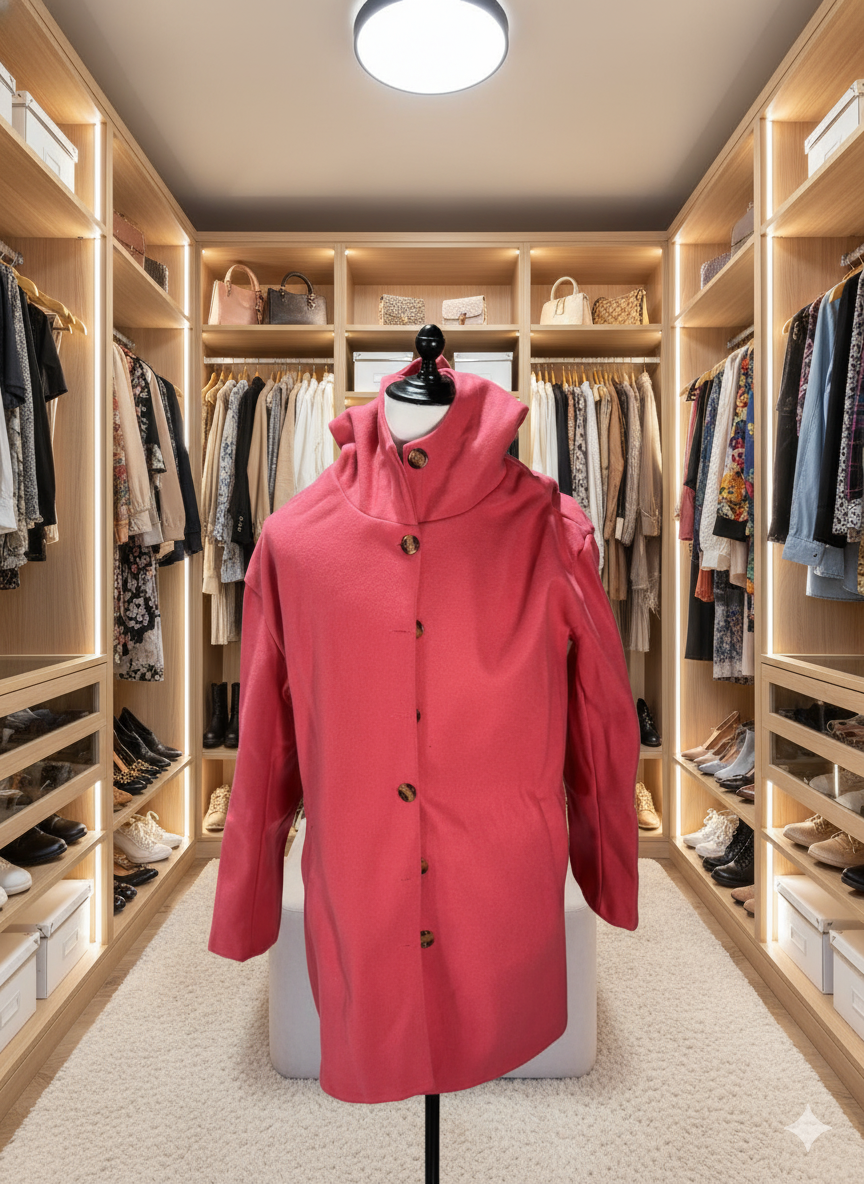 Damen Oversized Wollmantel im casual Look Drune