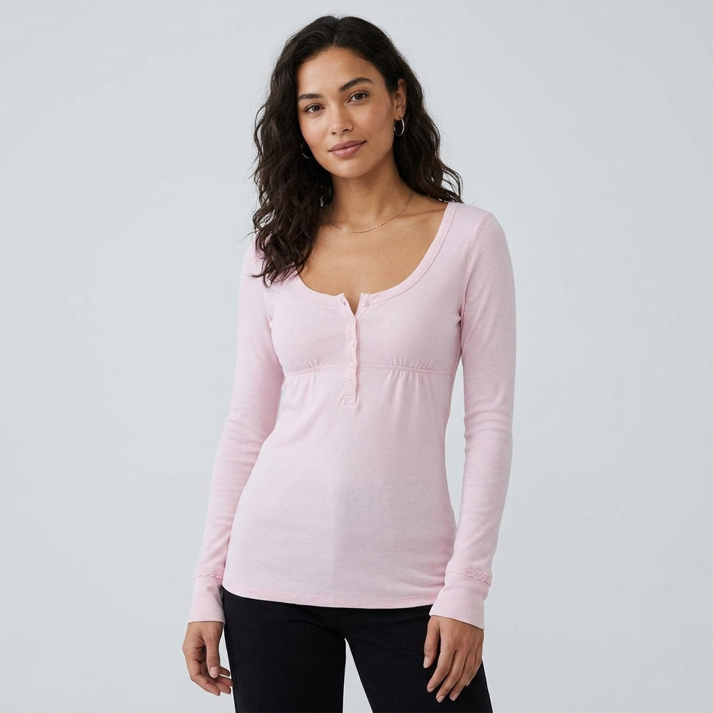 Damen Wickelshirt mit Empire-Taille, Satinbund und floralem Allover-Print Drune