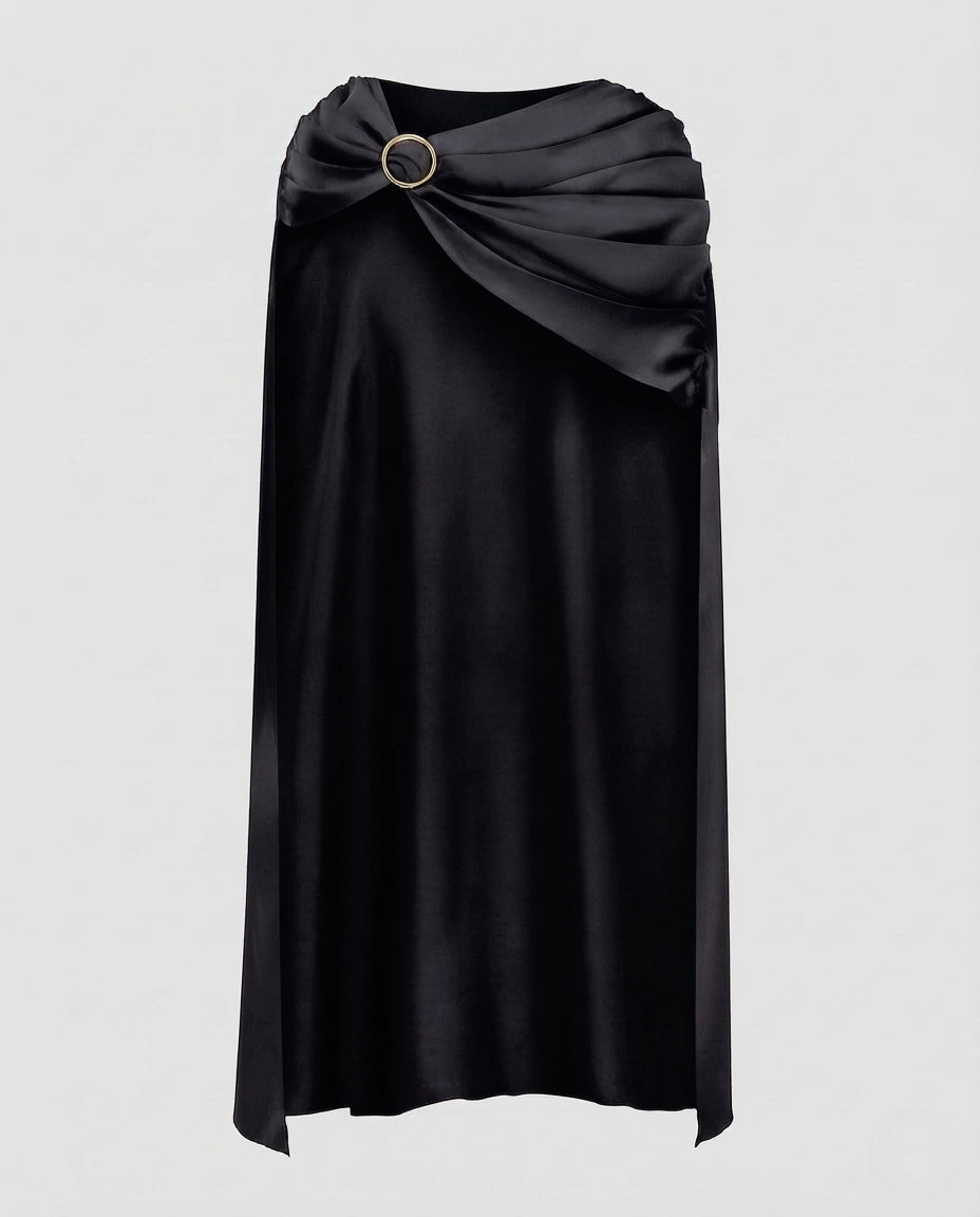Damen eleganter Cape mit stilvollen Drapierungselementen Drune