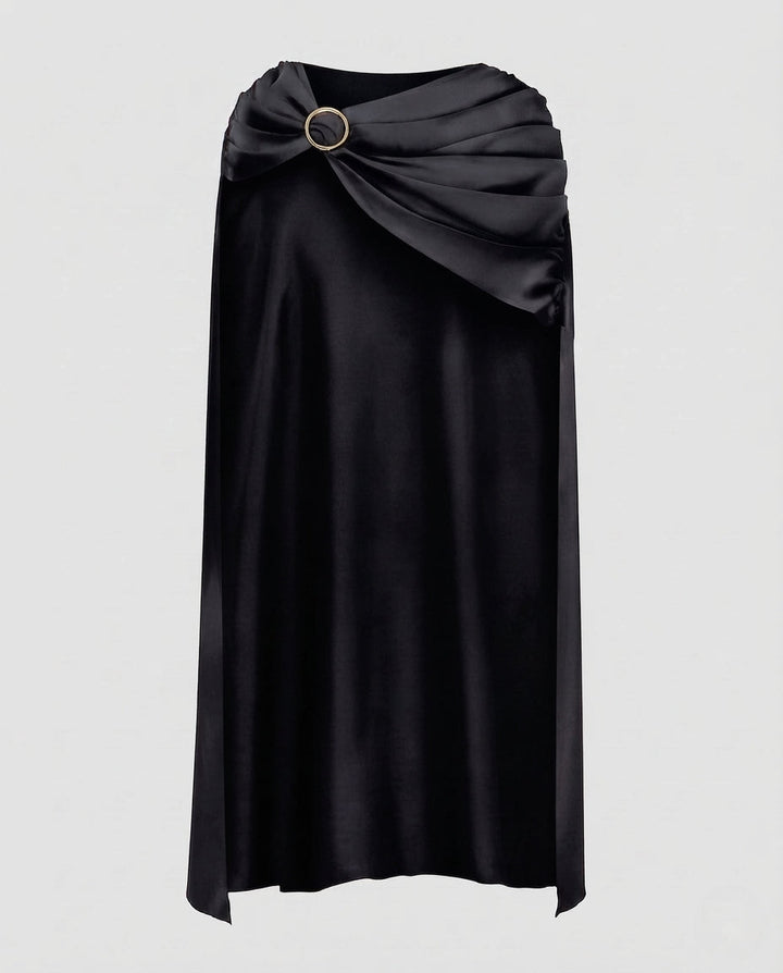 Damen eleganter Cape mit stilvollen Drapierungselementen Drune