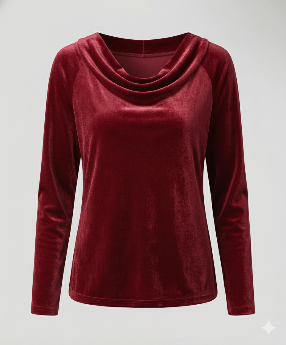 Elegantes Samtshirt Damen Lässig | Drune