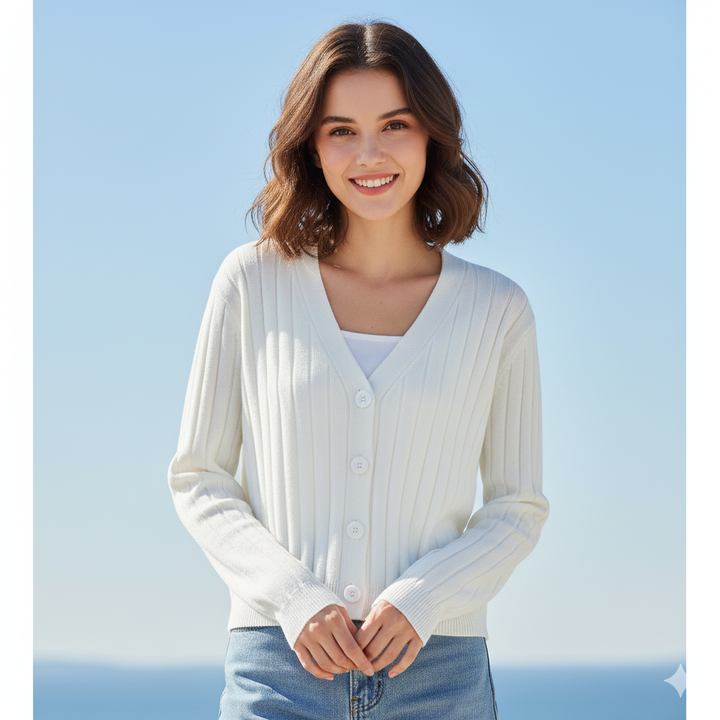 Drune | Schnürgestrickter Pullover mit V-Ausschnitt für Damen