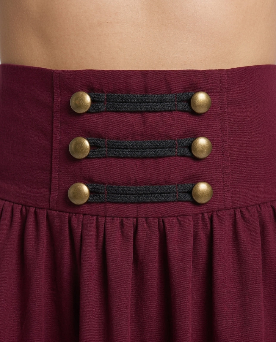 Damen Eleganter Hochzeitsrock mit Schnürung und Volant Drune