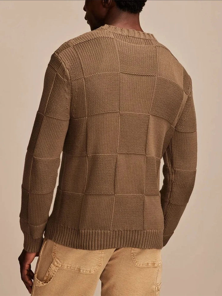 Drune | Herrenpullover mit Karomuster
