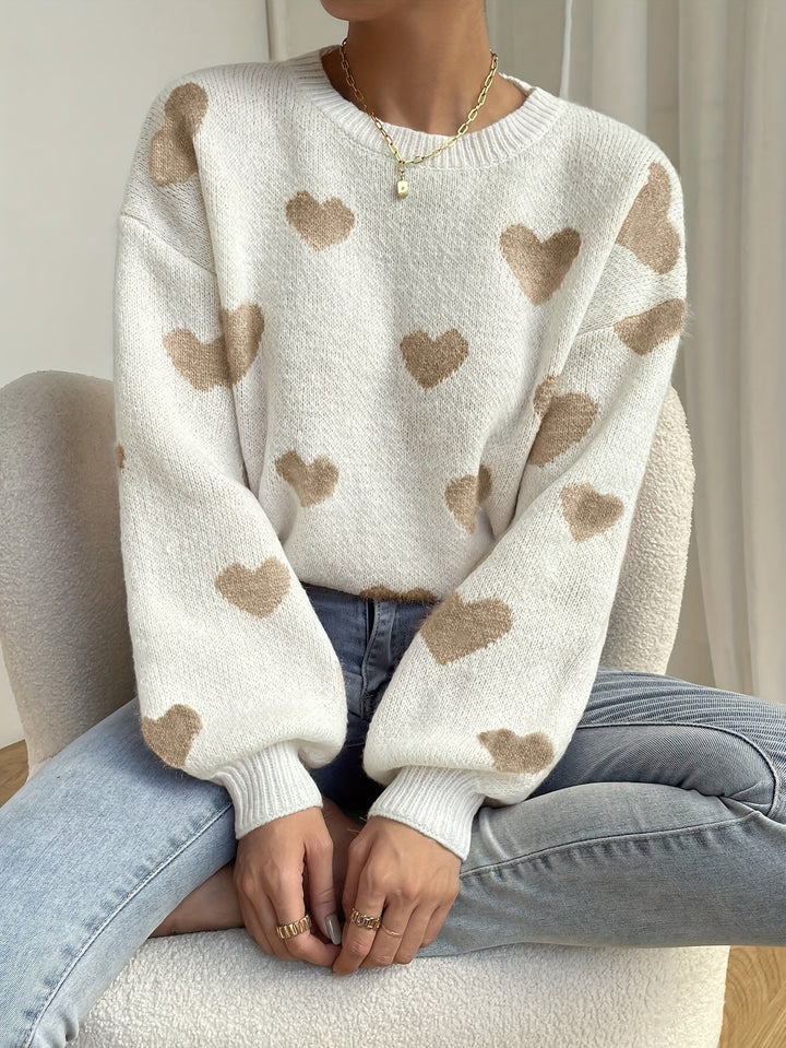 Drune | Gemütlicher Strickpullover mit Herzdesign