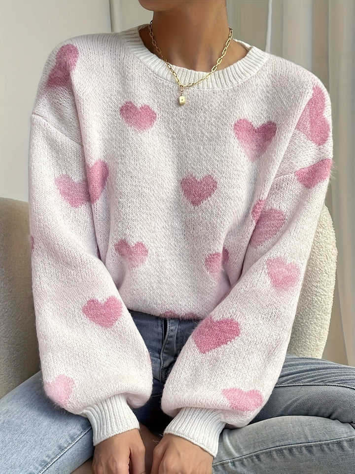 Drune | Gemütlicher Strickpullover mit Herzdesign