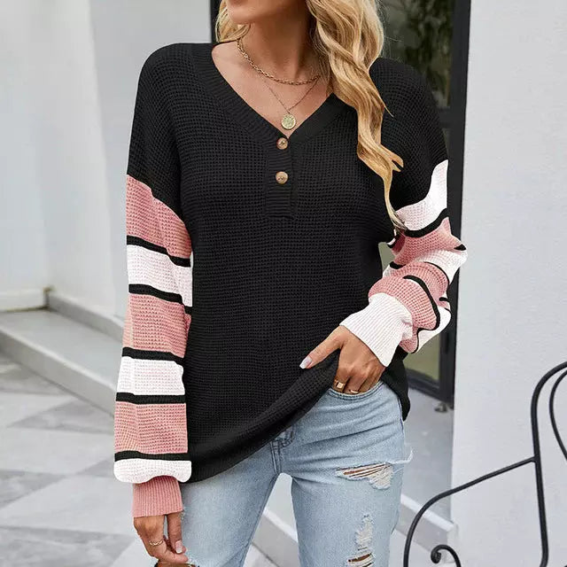 Drune | Patchwork Strickpullover im Modischen Stil