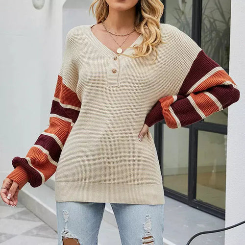 Drune | Patchwork Strickpullover im Modischen Stil