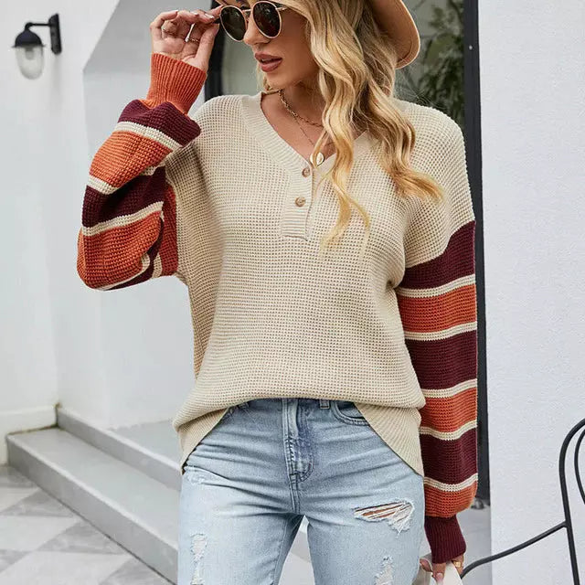 Drune | Patchwork Strickpullover im Modischen Stil