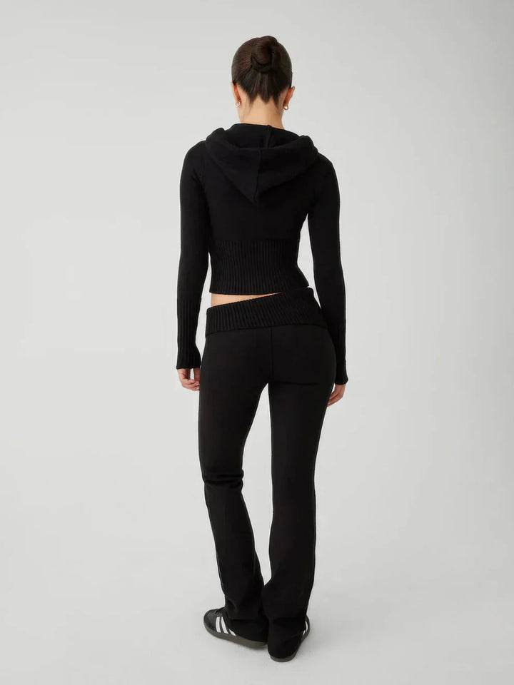 Drune | Loungewear Set Damen Zip Zweiteiliges Set aus Strickjacke und Strickhose