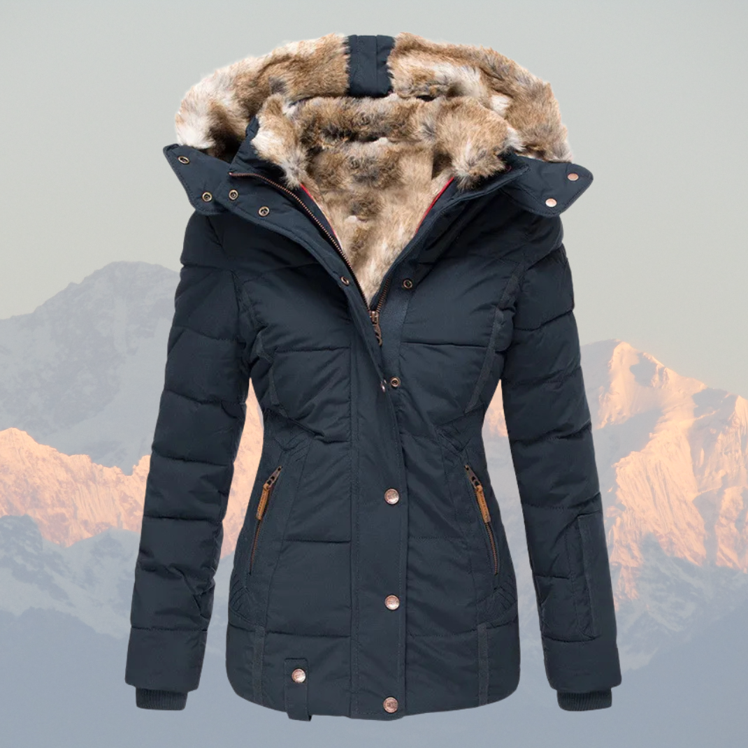 Drune | Daunen-Puffermantel mit Kapuze aus Kunstpelz Warm, Wasserdicht & Isoliert Winterjacke