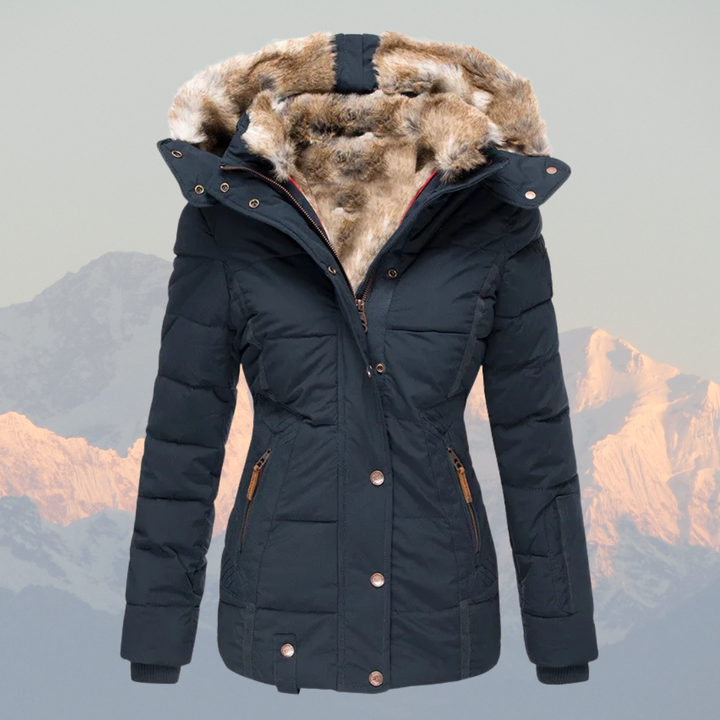 Drune | Daunen-Puffermantel mit Kapuze aus Kunstpelz Warm, Wasserdicht & Isoliert Winterjacke