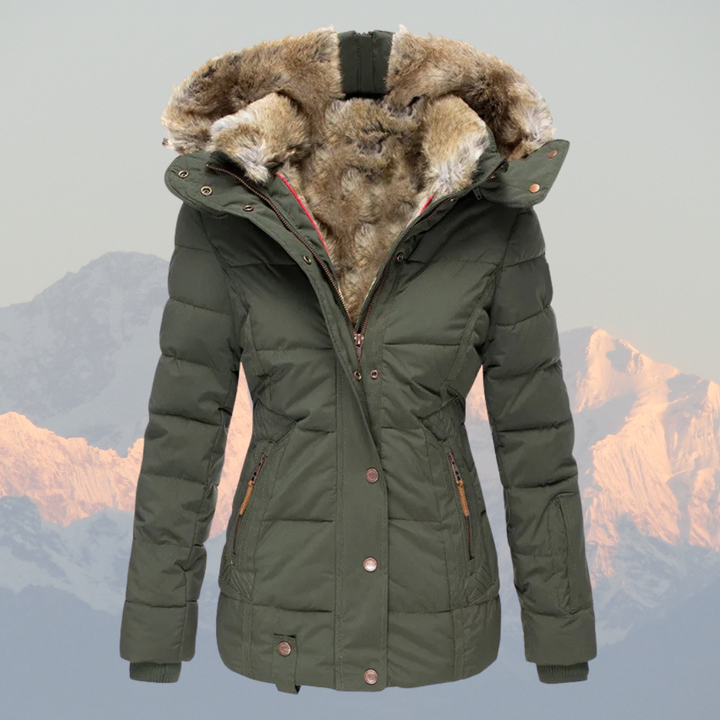 Drune | Daunen-Puffermantel mit Kapuze aus Kunstpelz Warm, Wasserdicht & Isoliert Winterjacke