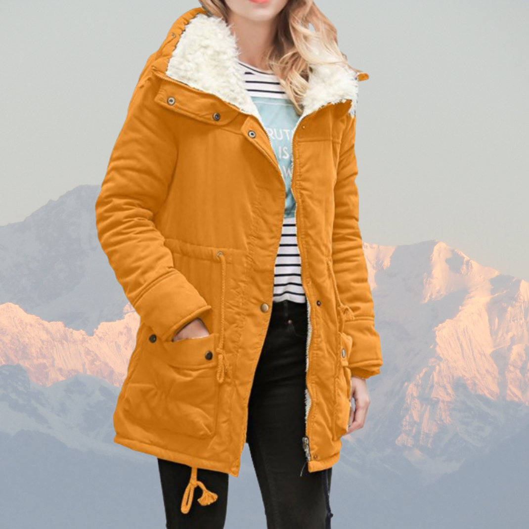 Drune | Parka-Jacke Wasserabweisend Plüschgefüttert Mit Kapuze Verstellbare Taille Mittellang