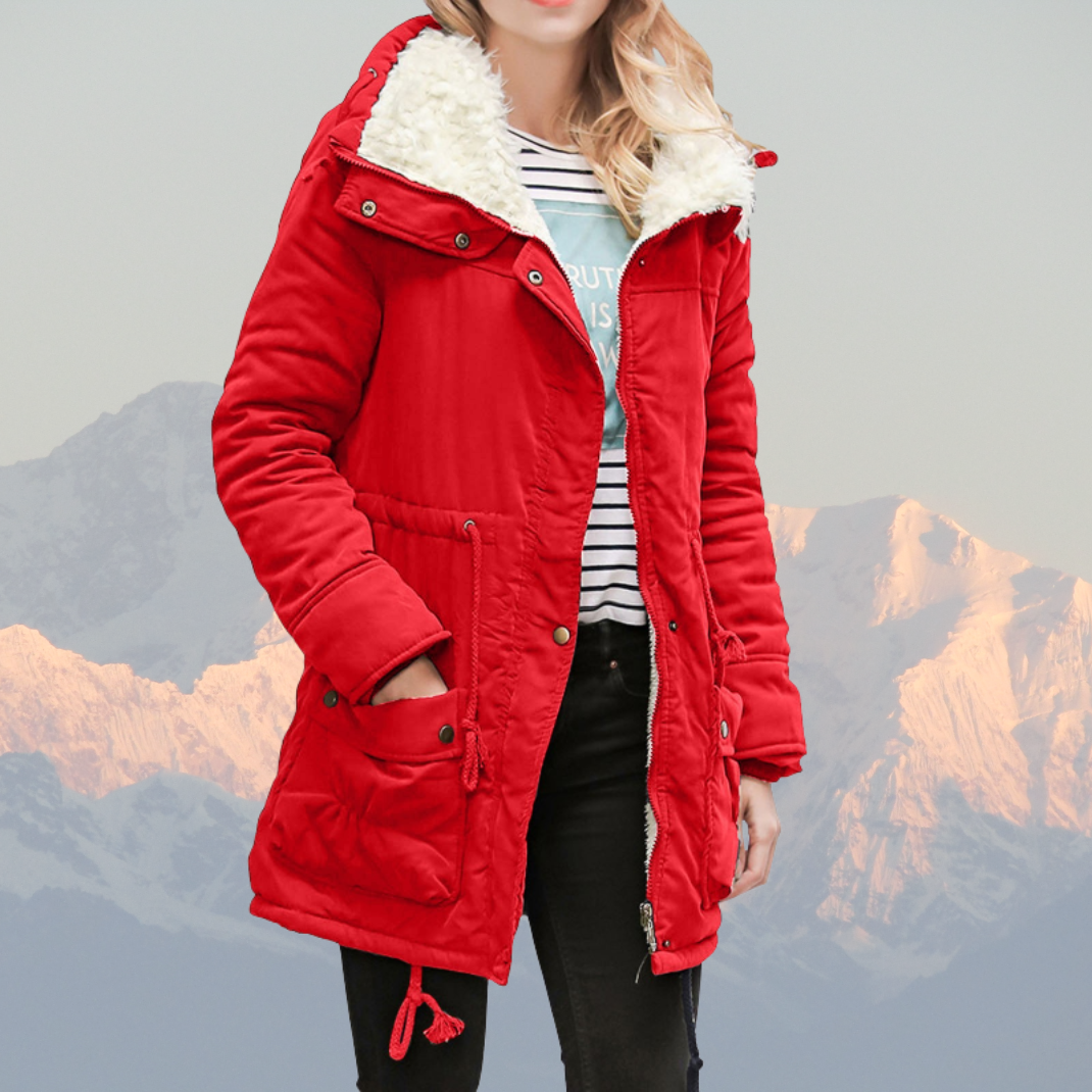 Drune | Parka-Jacke Wasserabweisend Plüschgefüttert Mit Kapuze Verstellbare Taille Mittellang