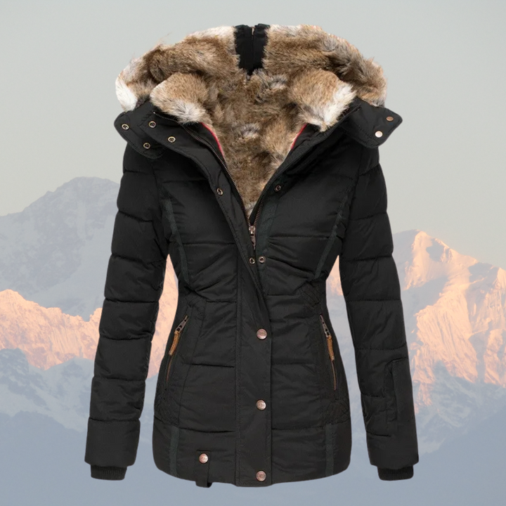 Drune | Daunen-Puffermantel mit Kapuze aus Kunstpelz Warm, Wasserdicht & Isoliert Winterjacke
