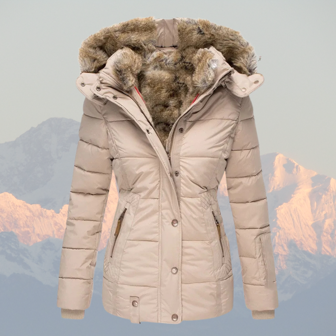 Drune | Daunen-Puffermantel mit Kapuze aus Kunstpelz Warm, Wasserdicht & Isoliert Winterjacke