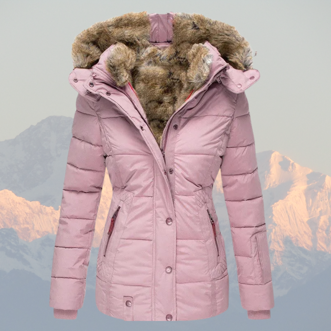 Drune | Daunen-Puffermantel mit Kapuze aus Kunstpelz Warm, Wasserdicht & Isoliert Winterjacke