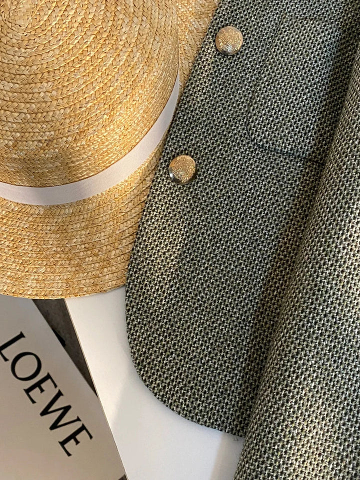 Drune | Blazer Goldene Knöpfe Kurz Blazerjacke Damenjacke