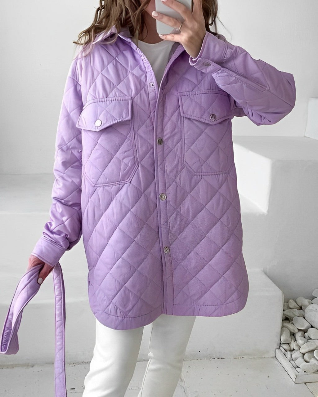 Drune | Jacke Gürtel Leichtgewichtig Jacke Winterjacke für Damen