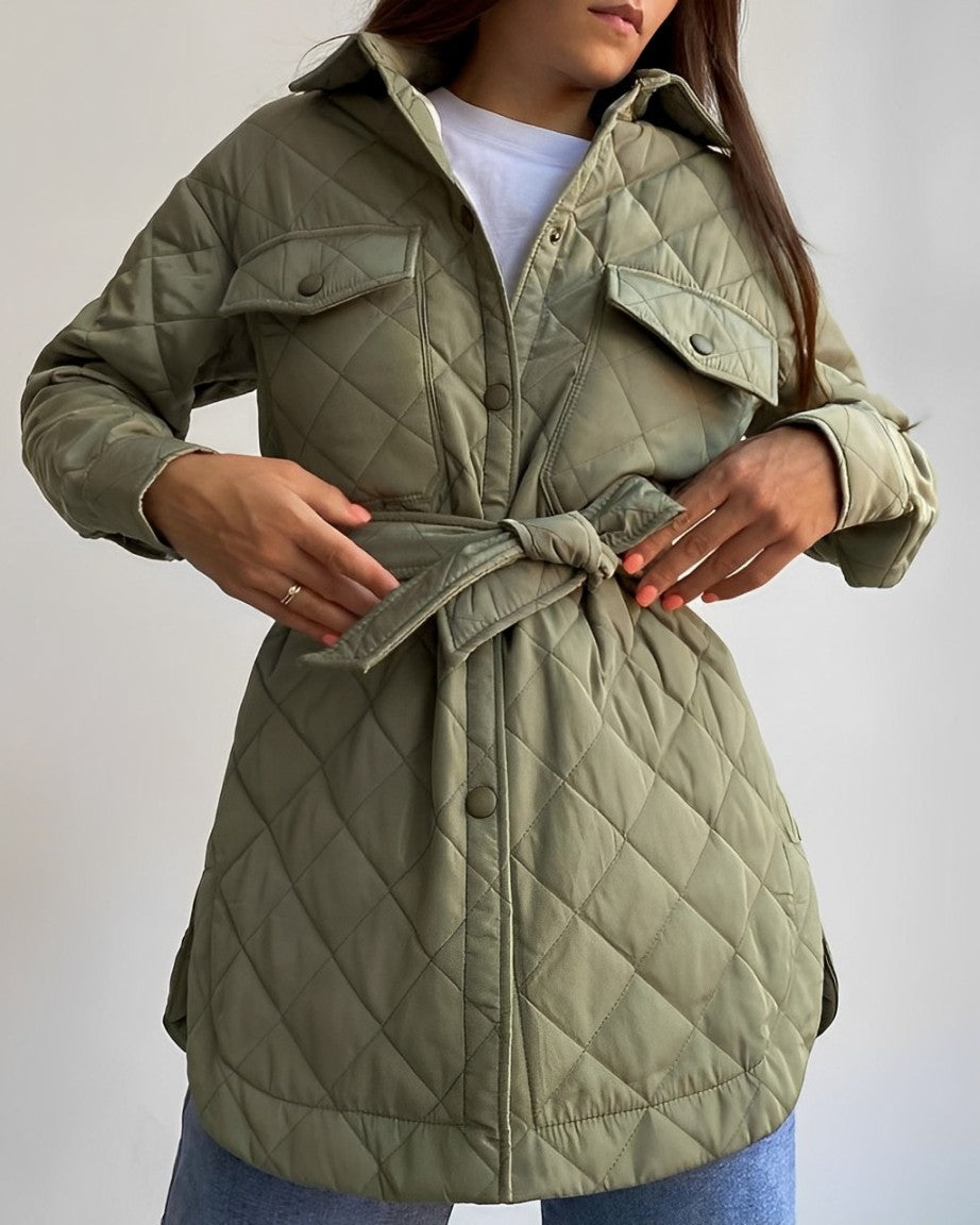 Drune | Jacke Gürtel Leichtgewichtig Jacke Winterjacke für Damen