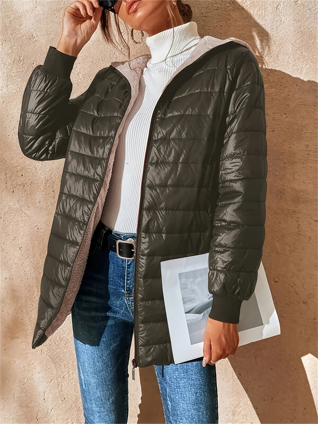 Drune | Damen Wattierte Jacke mit Kapuze und bequemer Passform