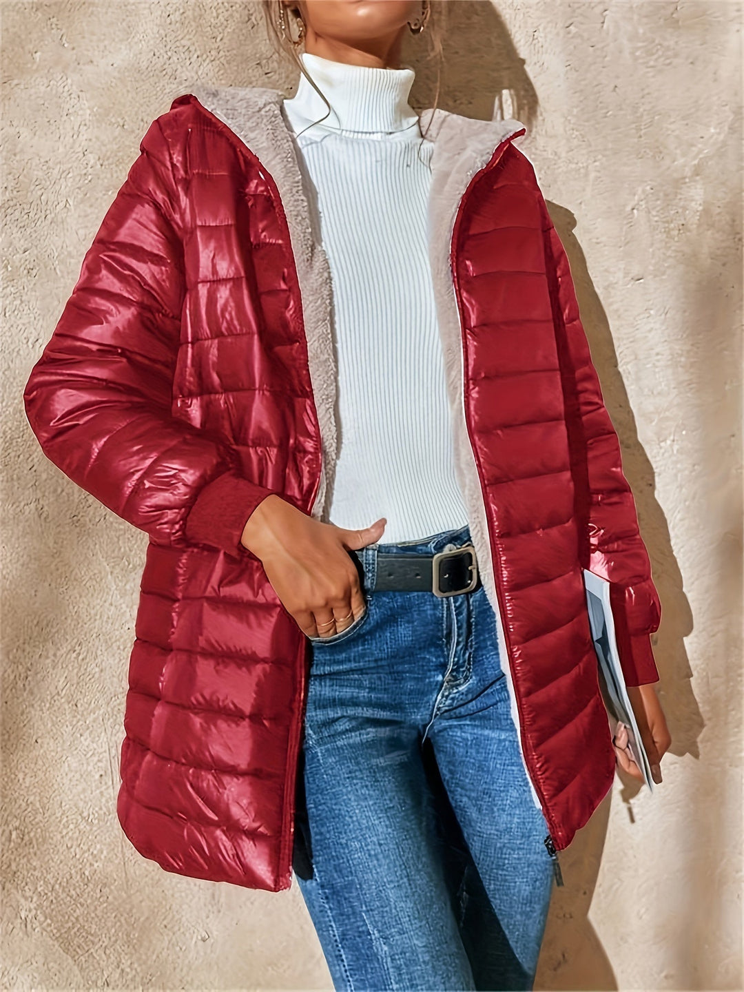 Drune | Damen Wattierte Jacke mit Kapuze und bequemer Passform