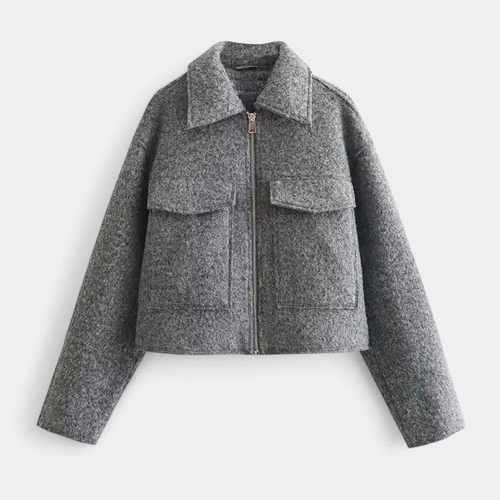 Drune | Schicke Damen Wolljacke mit Kurzer Passform und Taschendetails