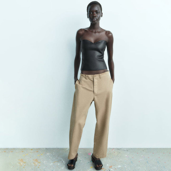 Drune | Top Glänzend Bandeau Trägerloses Top Tube Top
