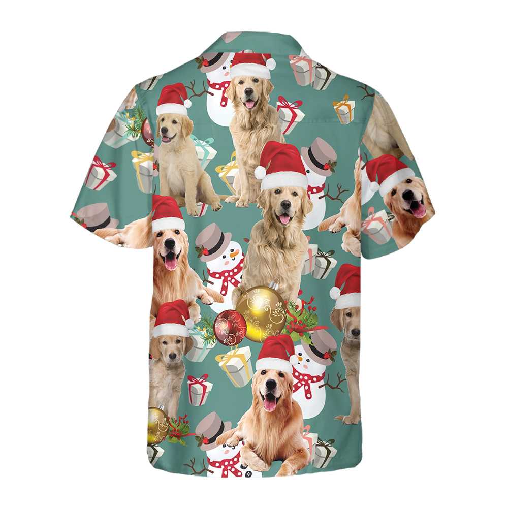 Drune | Golden Retriever Weihnachten Feiern Hawaiian Shirt, Golden Retriever Weihnachten Hund Hawaiian Shirt, Weihnachtsgeschenk für Hundeliebhaber