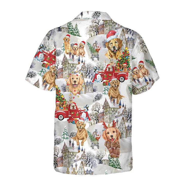 Drune | Golden Retriever An Weihnachten Hawaiian Shirt, Golden Retriever Weihnachtsshirt, Weihnachtsgeschenk für Golden Retriever Liebhaber