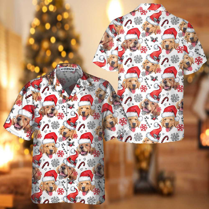 Drune | Golden Retriever Santa Hawaiian Shirt, Lustiges Weihnachts-Hundeshirt für Männer & Frauen, Bestes Weihnachtsgeschenk