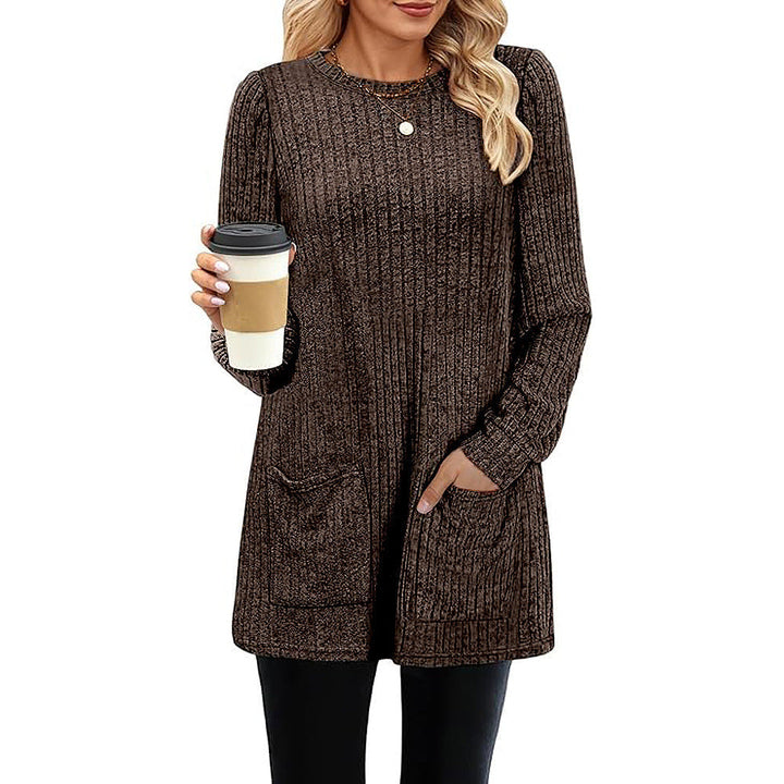 Drune |  Herbst und Winter neue halblange Pullover Kleid Frau