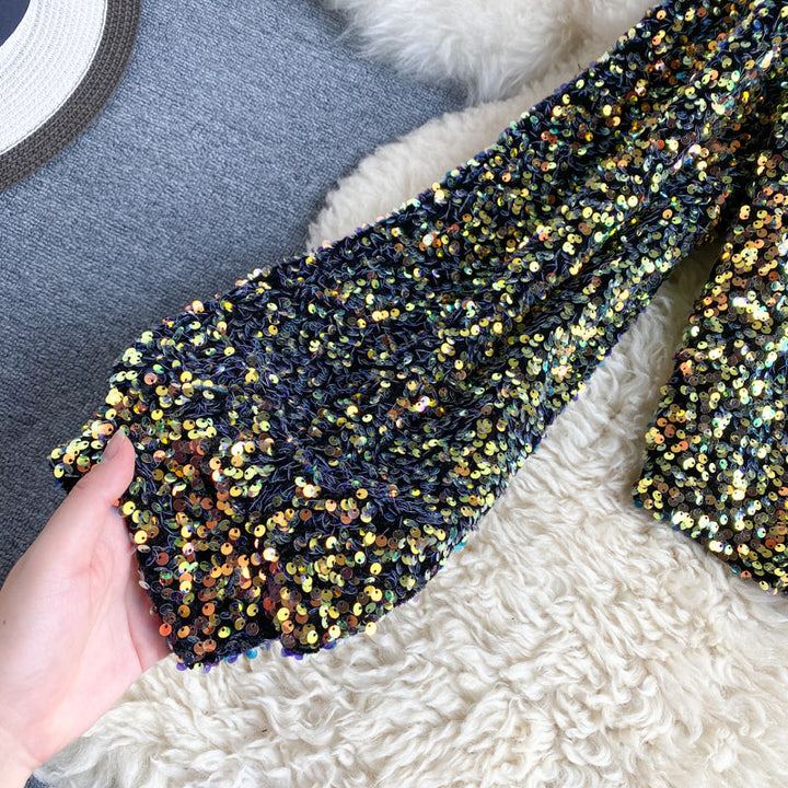 Drune | Glitzerndes Top mit einem Schulterträger