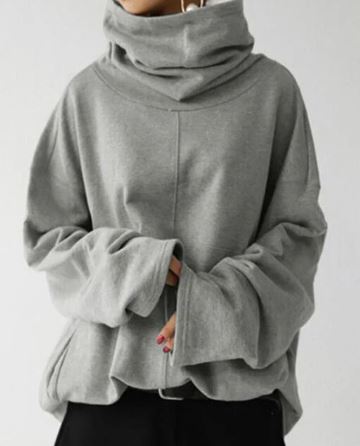 Drune | Damen Langarm-Turtleneck-Sweatshirt mit Taschen