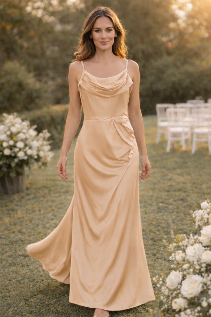 Drune Abendkleid Damen lang ärmellos elegant