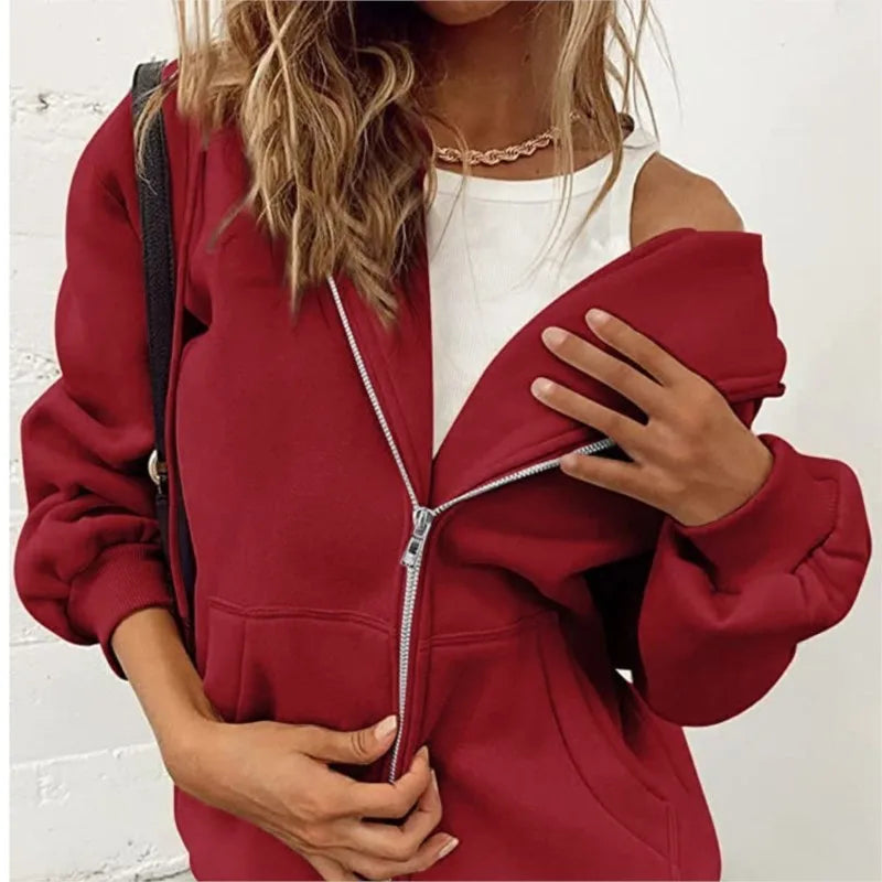 Drune | Damen Kapuzenpullover mit Reißverschluss