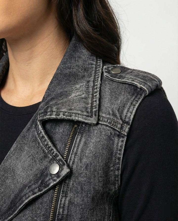 Damen Denim Weste
