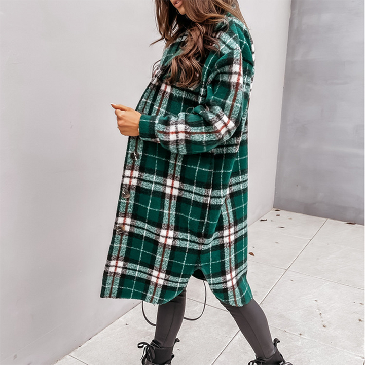 Drune | Karierte lange Damenjacke