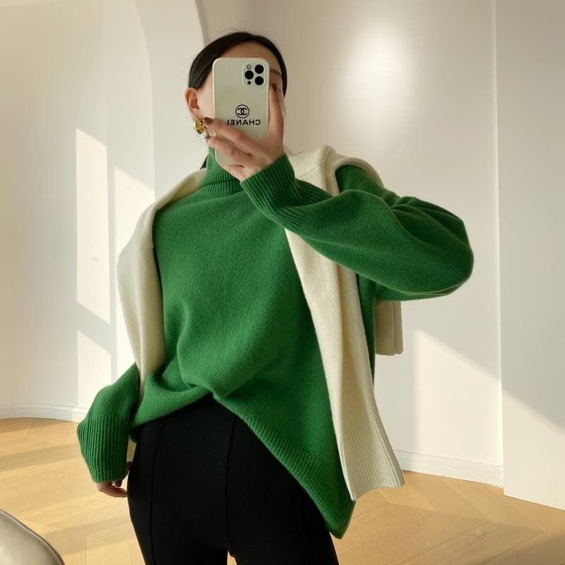 Drune | Strickpullover - Rollkragen - Lässige Passform - Weich und Warm - Lange Ärmel