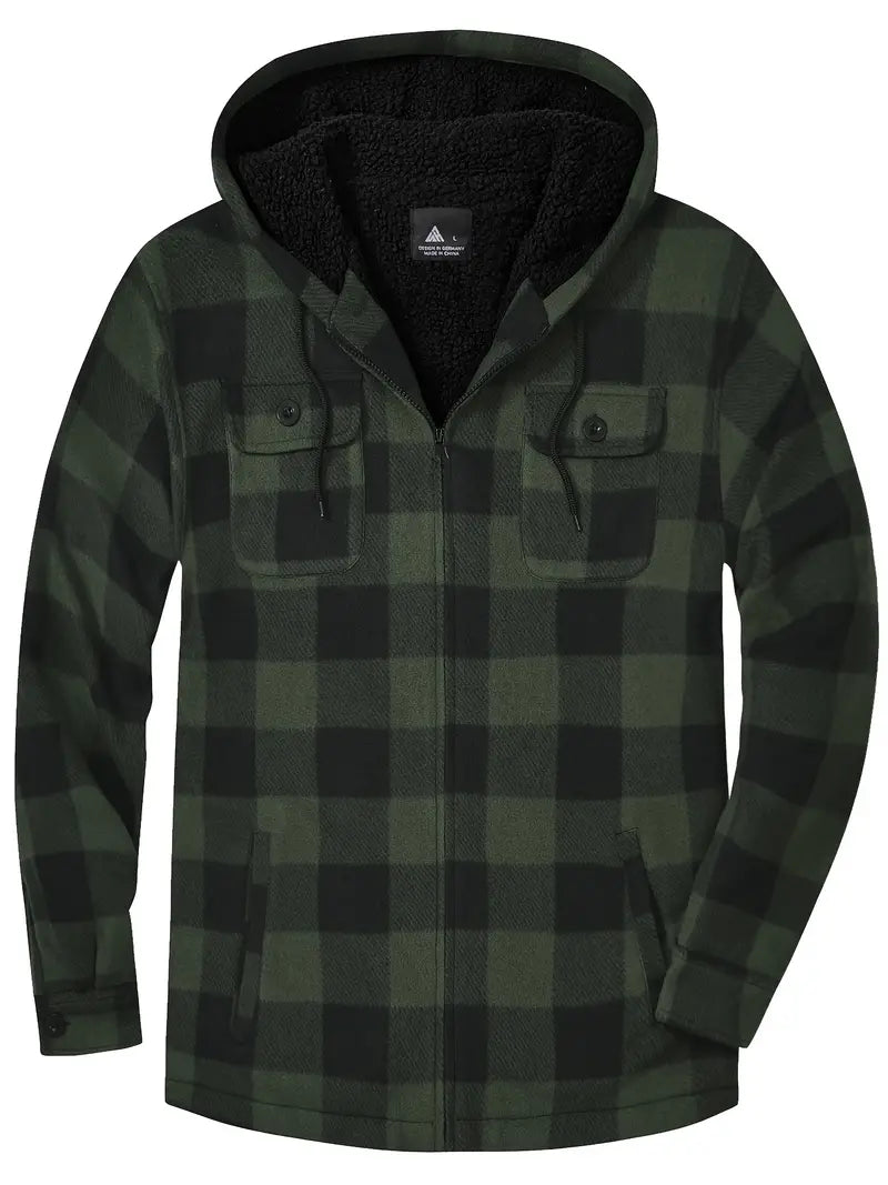 Drune | Trendy Kapuzenmantel mit Sherpa-Futter Warme Jacke