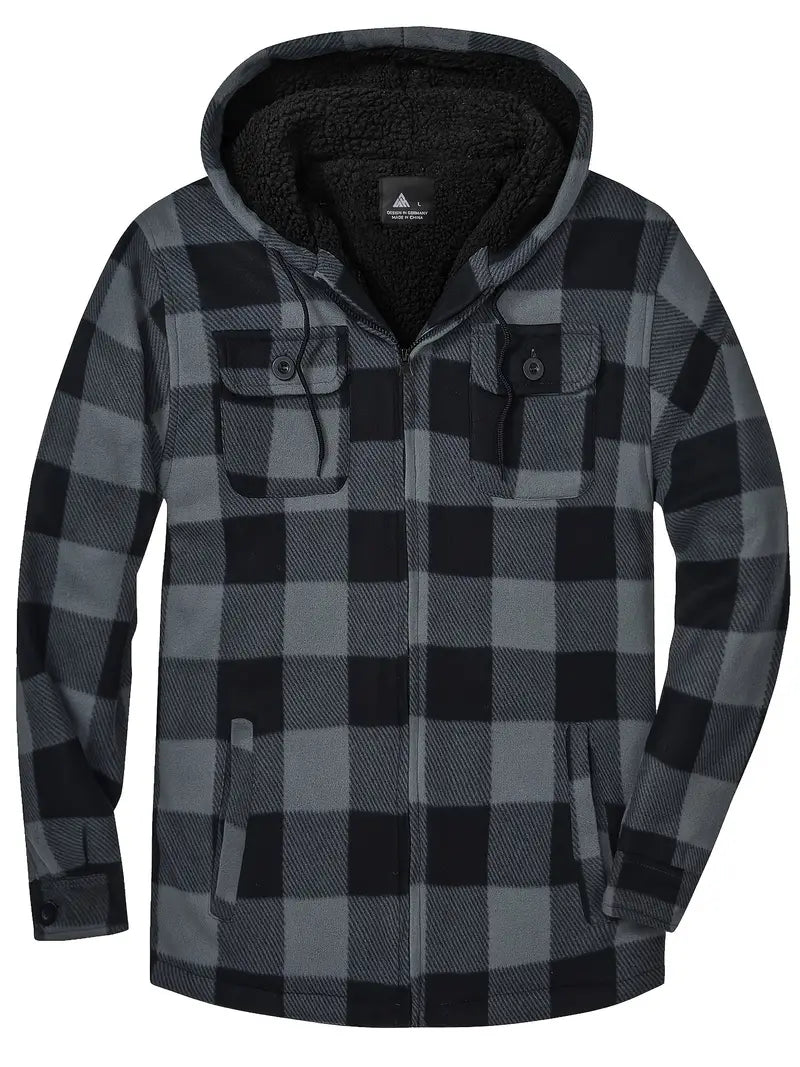 Drune | Trendy Kapuzenmantel mit Sherpa-Futter Warme Jacke