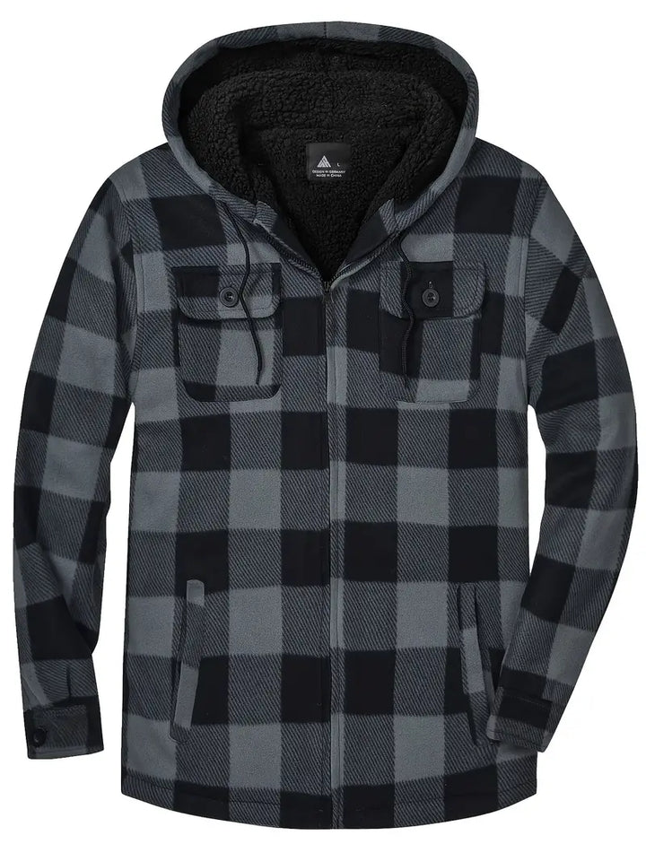 Drune | Trendy Kapuzenmantel mit Sherpa-Futter Warme Jacke