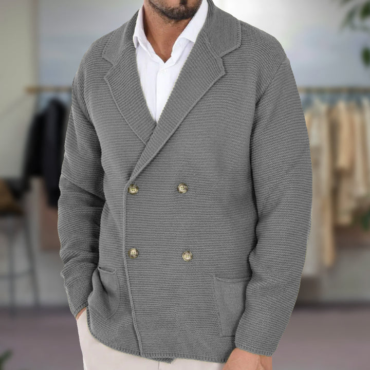 Drune | Herren Doppelreihiger Blazer - Im Strickstil