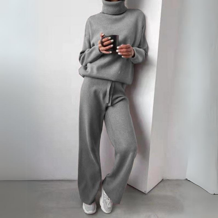 Drune | Bequemes 2-Teiliges Set Aus Rollkragenpullover Und Langer Hose