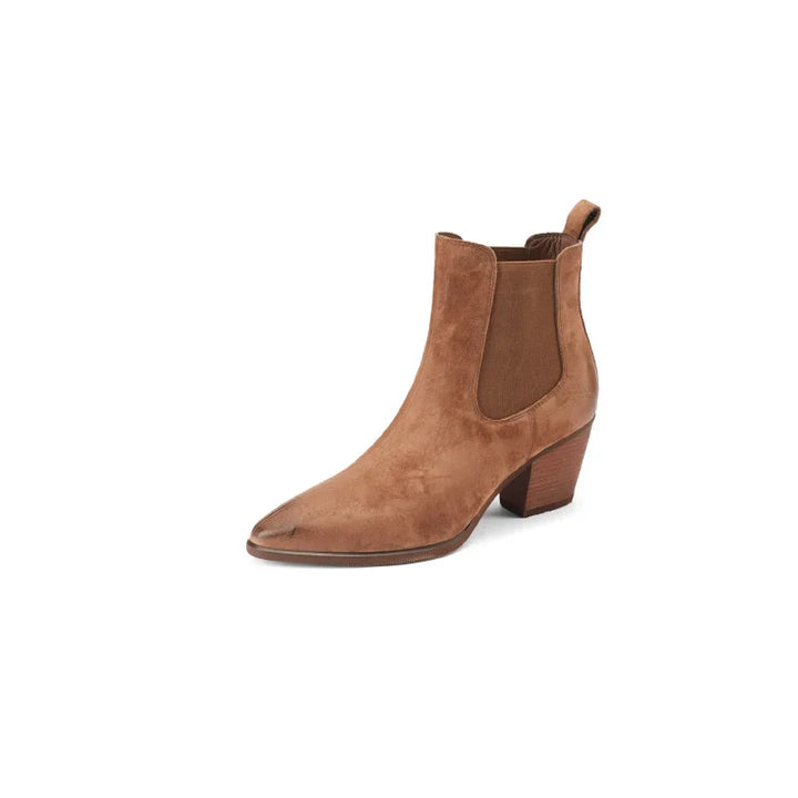Drune | Leder Stiefeletten Damen – bequemer Blockabsatz