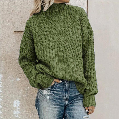 Drune | Pullover Bequemer Kabelstrickpullover mit Rollkragen für Damen