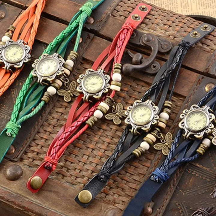 Drune – Damen-Accessoire-Uhr mit Vintage-Blumenarmband