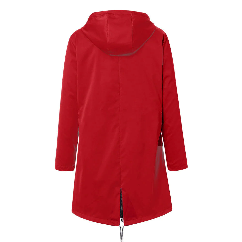 Drune |  Wasserdichte Outdoor Regenjacke mit Wolle und Kapuze für Damen - Perfekt für Outdoor-Aktivitäten